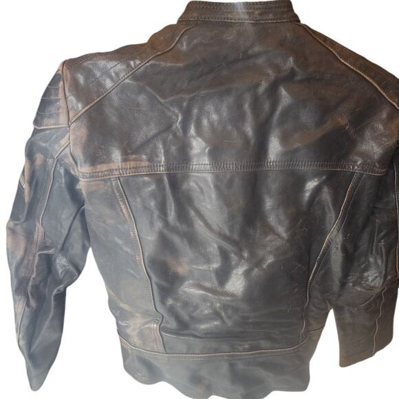 Vintage Harro Biker Jacket Women Small Men XS Youth XL Motorcycle Leather Cafe - Picture 3 of 16